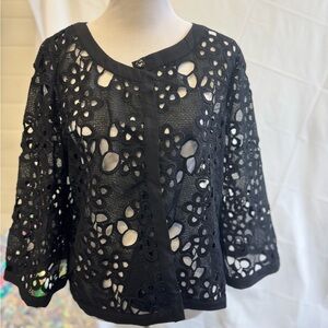 Women’s NWT LUII Lace Jacket Size XL MSRP $129 In Black Lace